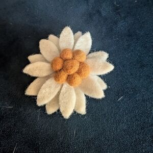White Felt Edelweiss Brooch